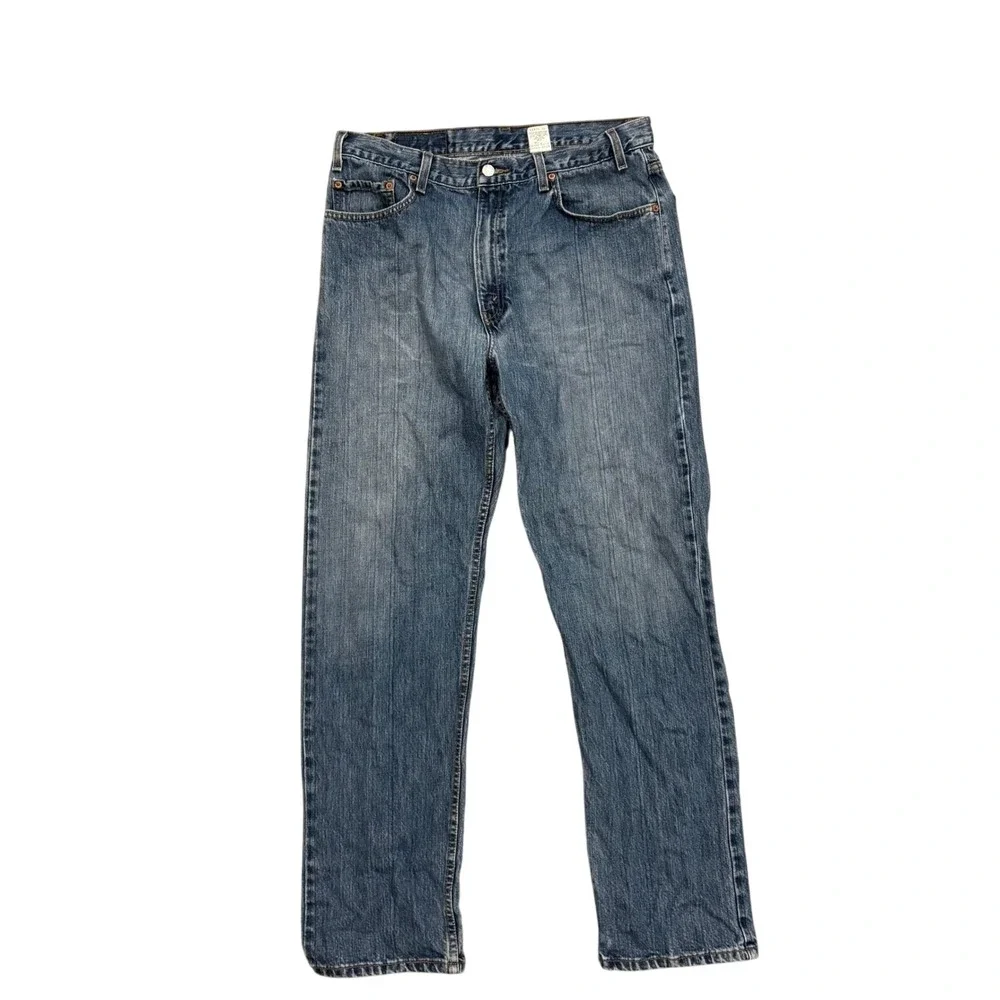 Levi's 505 Regular Fit‎ Straight Leg Jeans Mens 36x32 Blue Denim